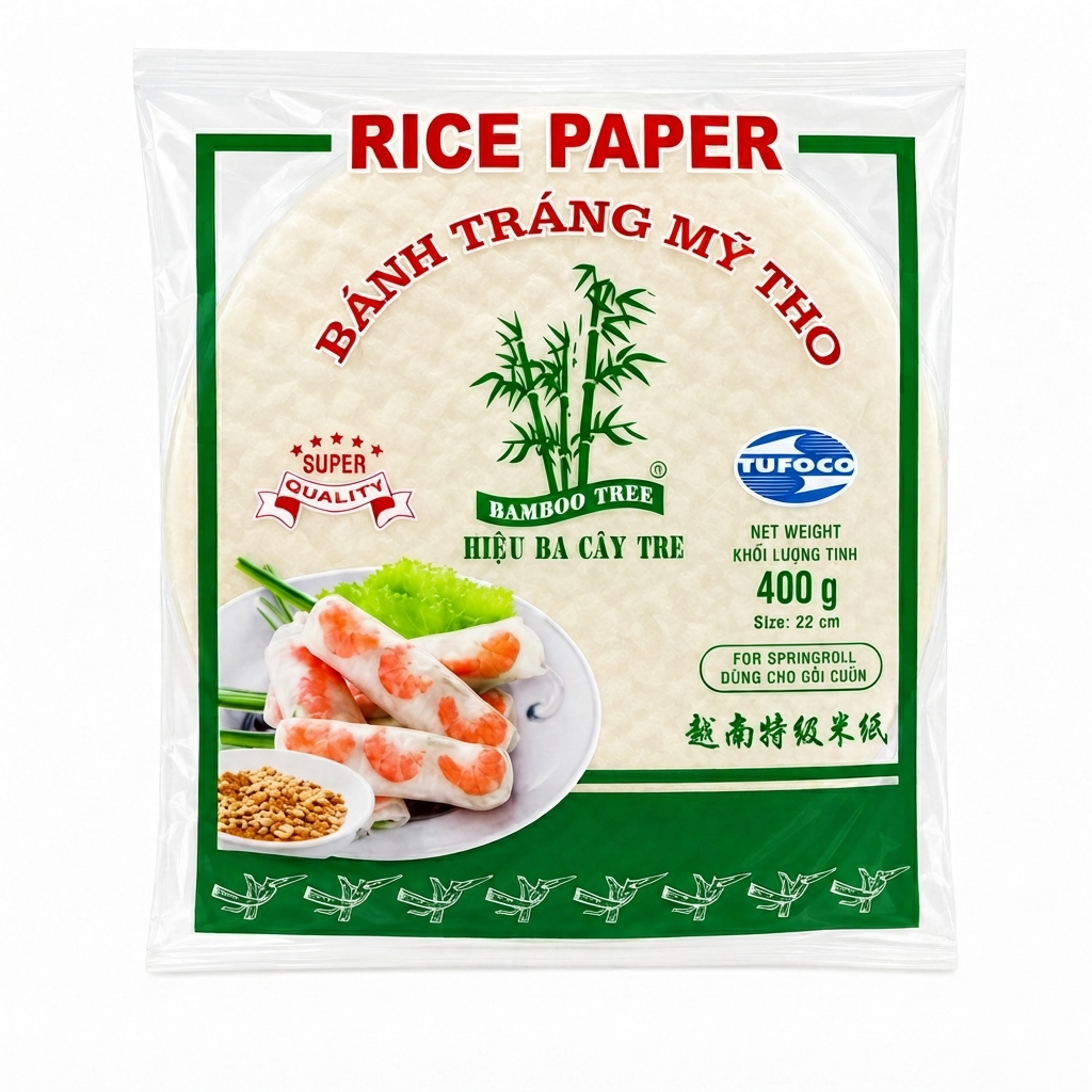 [1710] Bamboo Tree Reispapier rund 22 x 22 cm grün 400 g