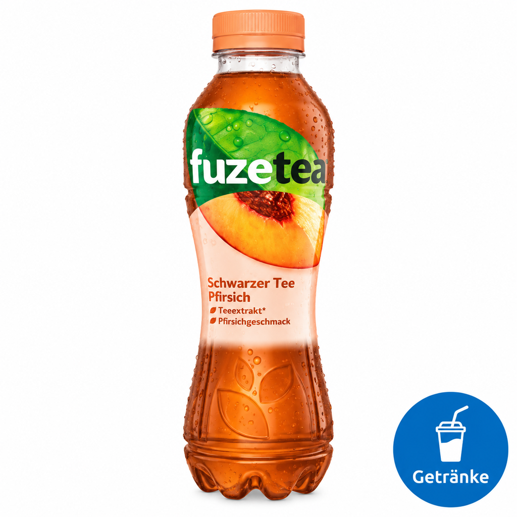 [9554] Fuze Tea Schwarzer Tee Pfirsich 12x400ml zzgl. Pfand
