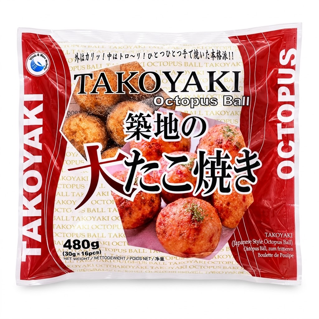 [2116] Tsukiji Takoyaki Oktopus Bällchen 480g